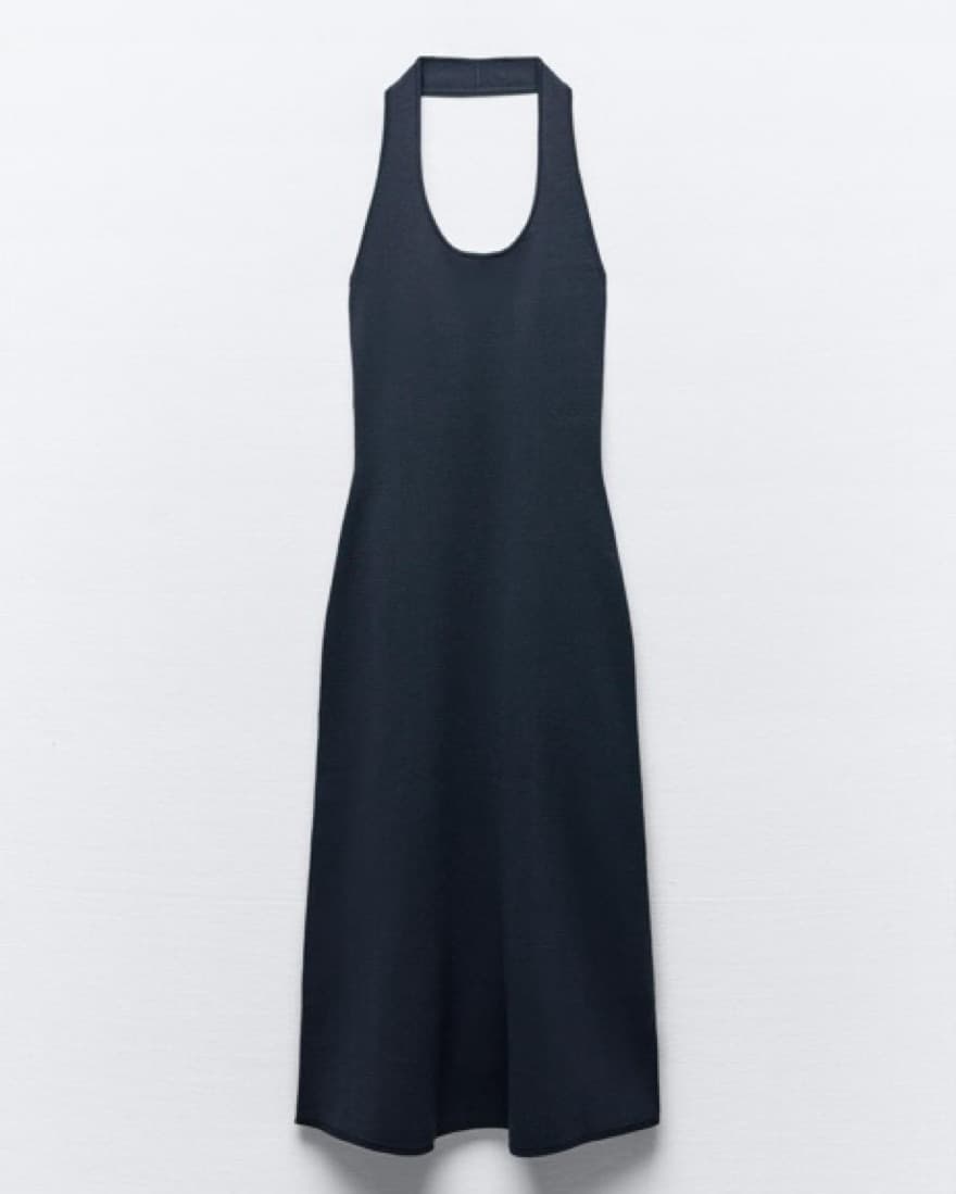 Zara Knit Halter Midi Dress L - Image 3