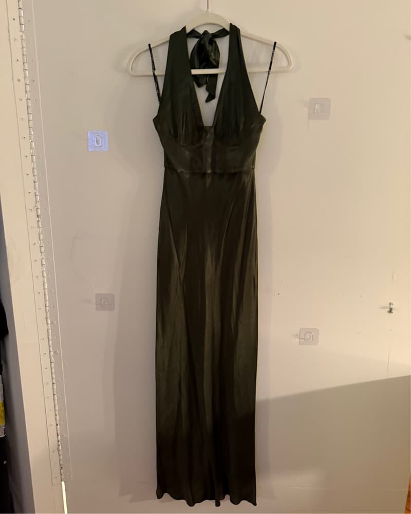Shona Joy La Lune Halter Satin Dress - Image 4