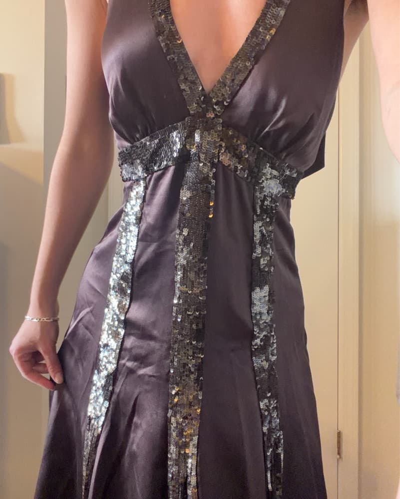 Brown Sequin Dress - Image 5