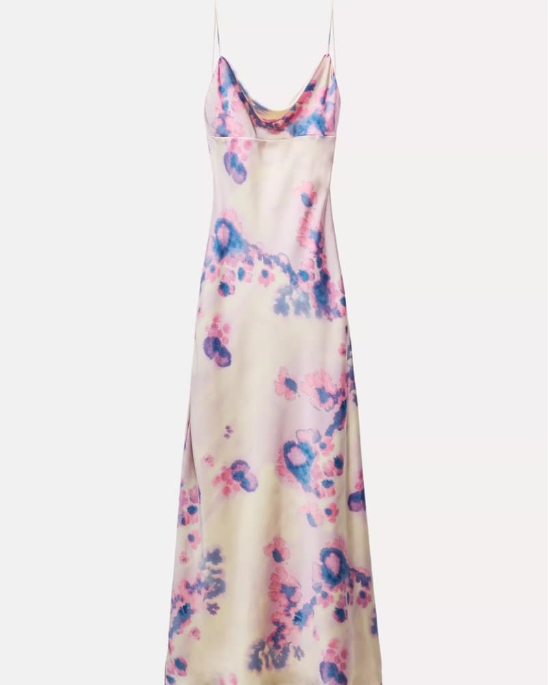 Satin Effect Open Back Dress - Image 1