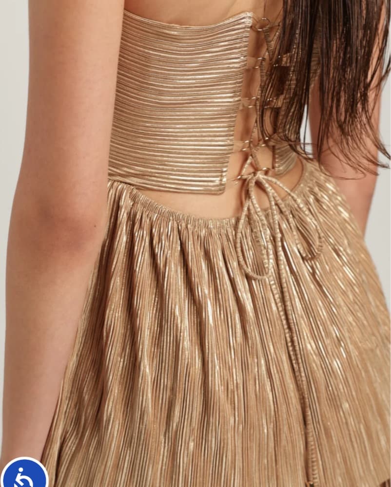 Revolve Kyra Dress - Shimmering Gold - Image 4