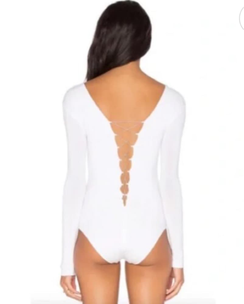 Alexander Wang Lace-Up White Bodysuit - Image 2