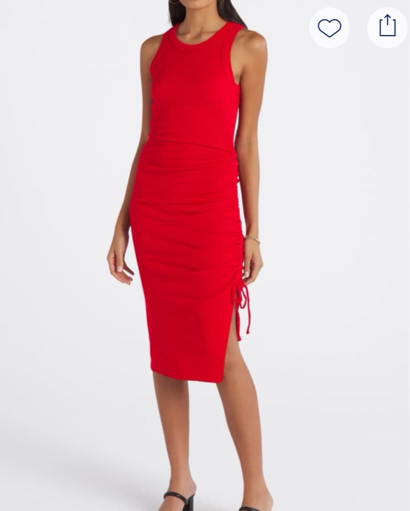 MICHAEL STARS Red Ribbed Dress - Image 1