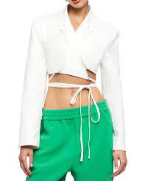 Lioness Cropped White Blazer - Image 2