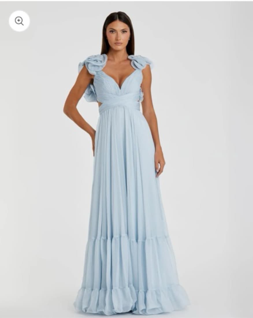 Ruffle Tiered Cut-Out Chiffon Gown  - Image 1