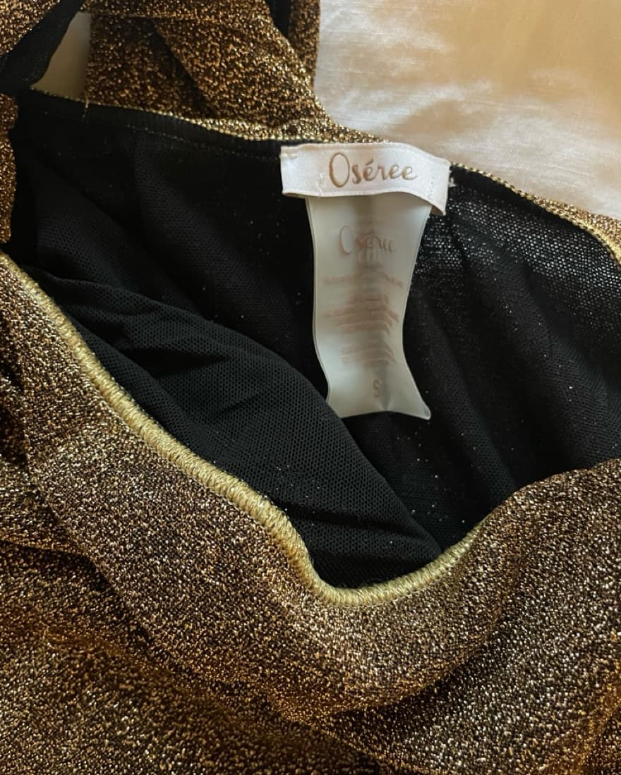 Oseree Gold Lumiere Knotted Dress - Image 4