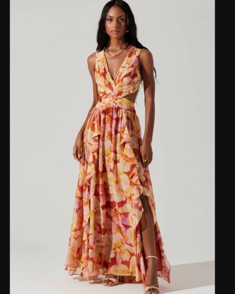 Vibrant Floral Maxi Dress - Image 1