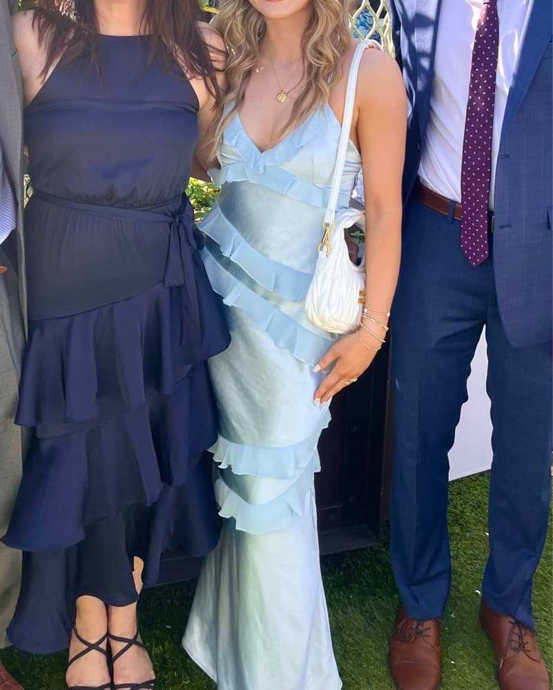 Beginning Boutique Blue Silk Maxi - Image 4