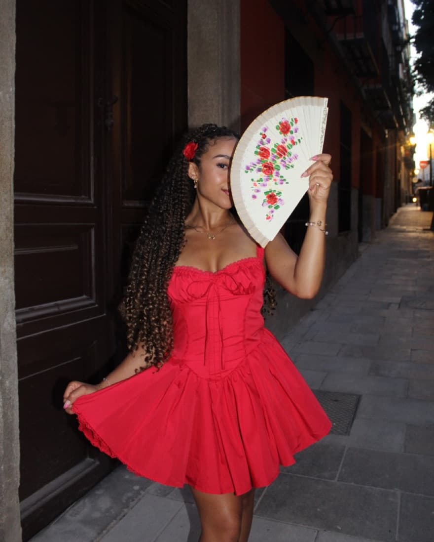 House Of CB Vibrant Red Corset Dress - Image 4