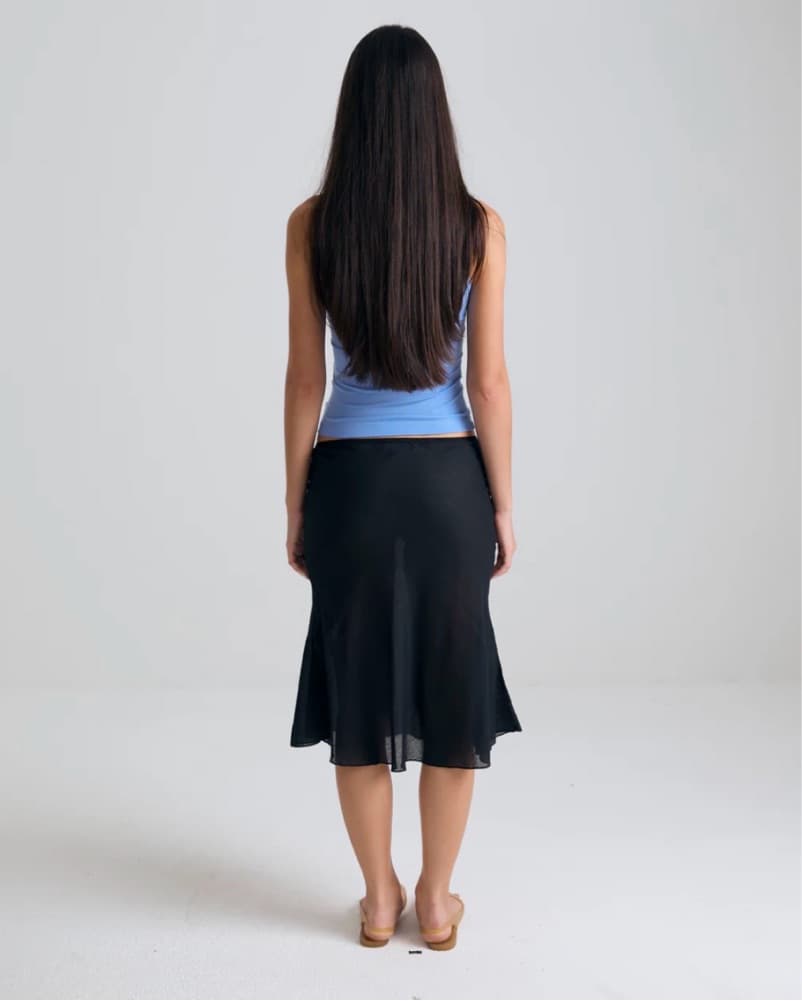 Black Sheer Midi Skirt - Image 3