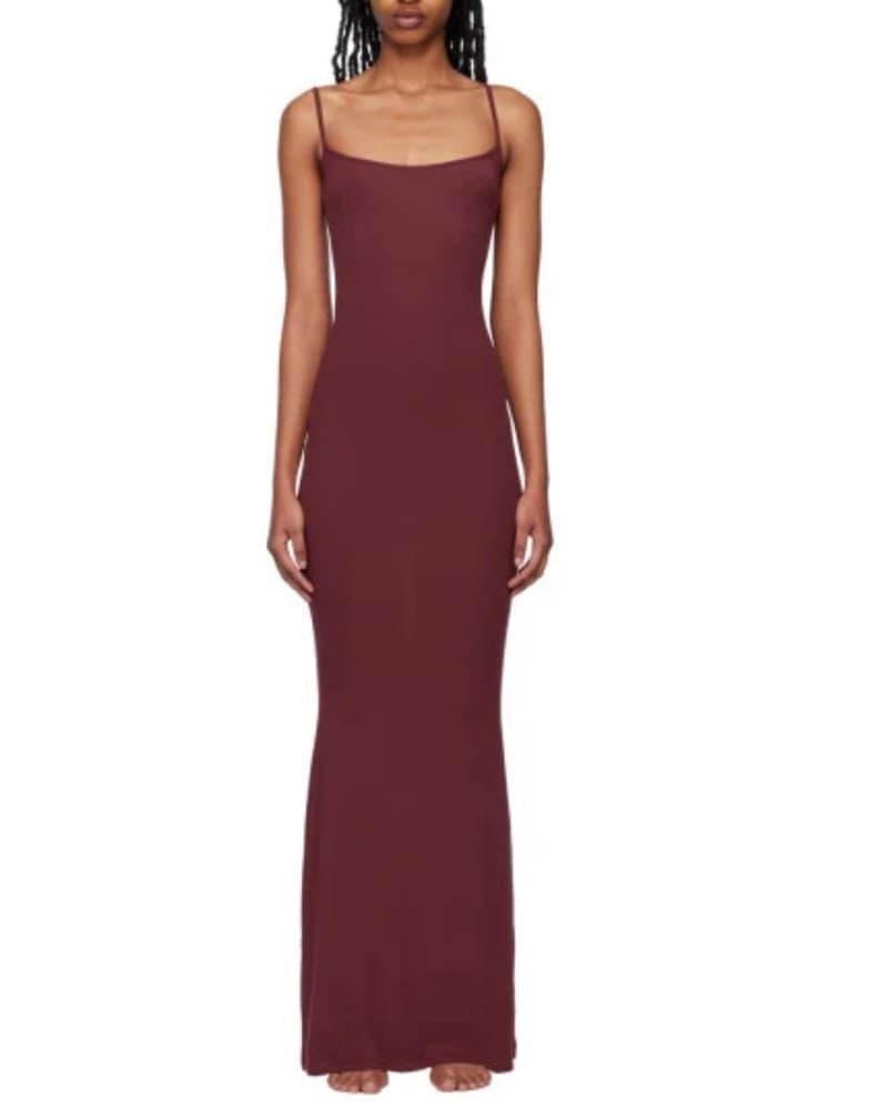 Skim Burgundy Lounge Dress  - Image 2