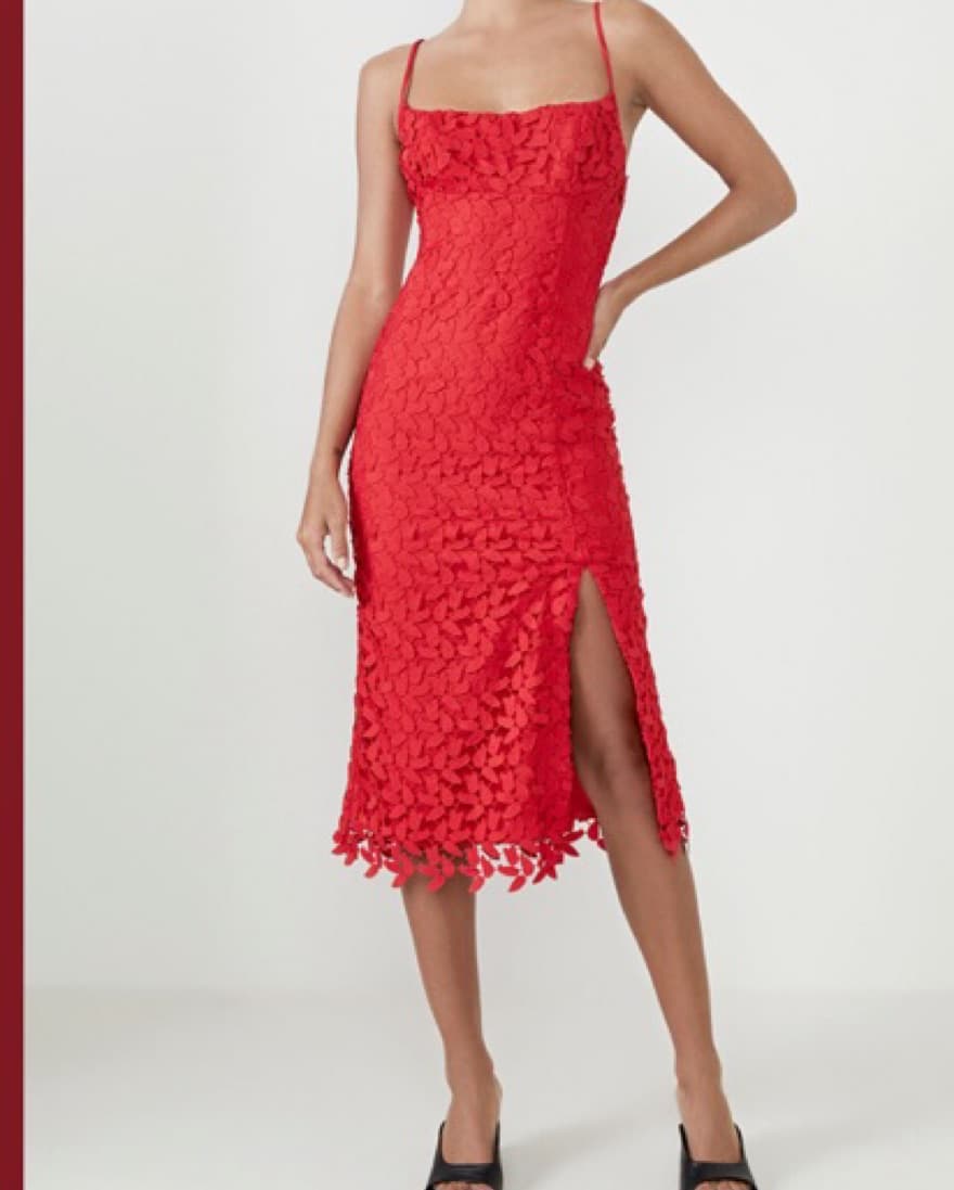 Bardot Red Lace Midi - Image 1