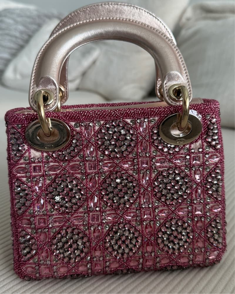 Pink Small Lady Dior With Beads - Image 3