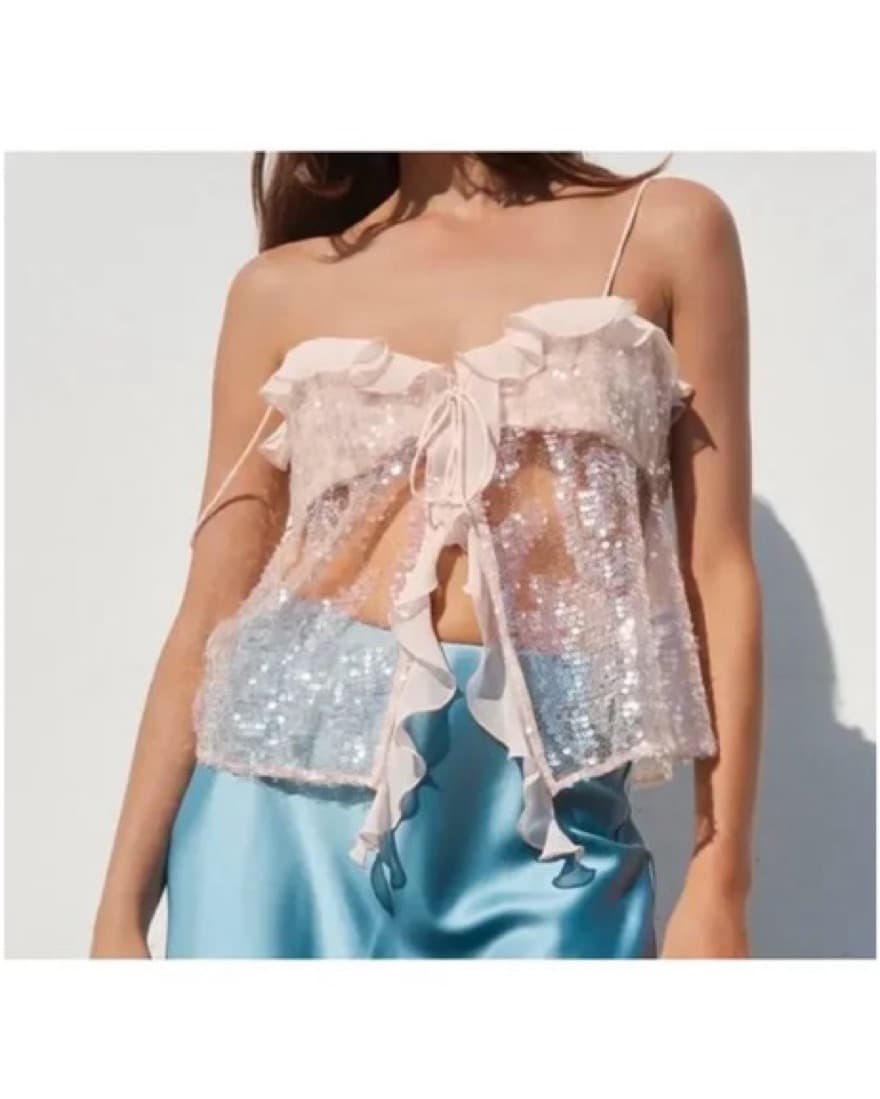 Zara Pink Sequin Cami - Image 3