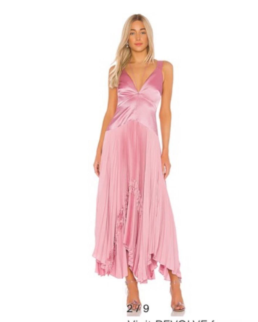 Alexis Bellona Pleated Satin Gown - Image 1