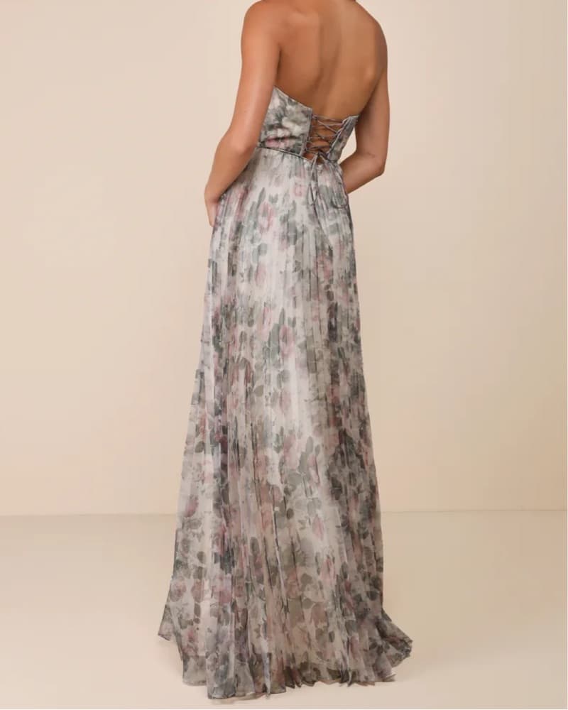 Multi Flower Organza Maxi Dress - Image 3
