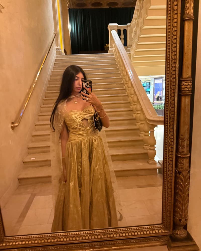 Foil Gold Gown with Cut Outs - Image 4