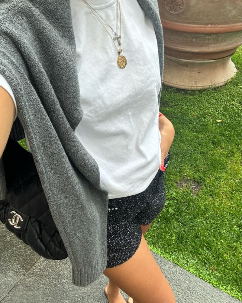 Glittery Tweed Mini Shorts - Image 1