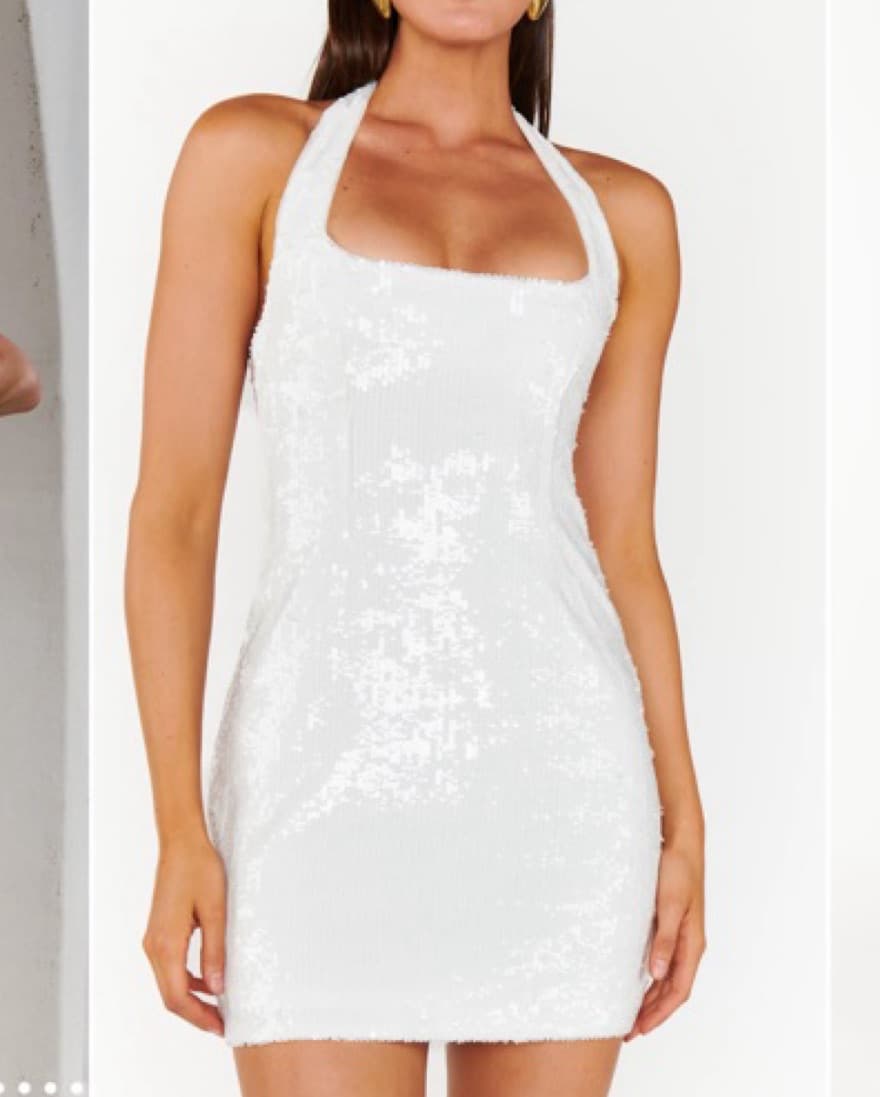 Stunning Sequin Halter Mini Dress - Image 3