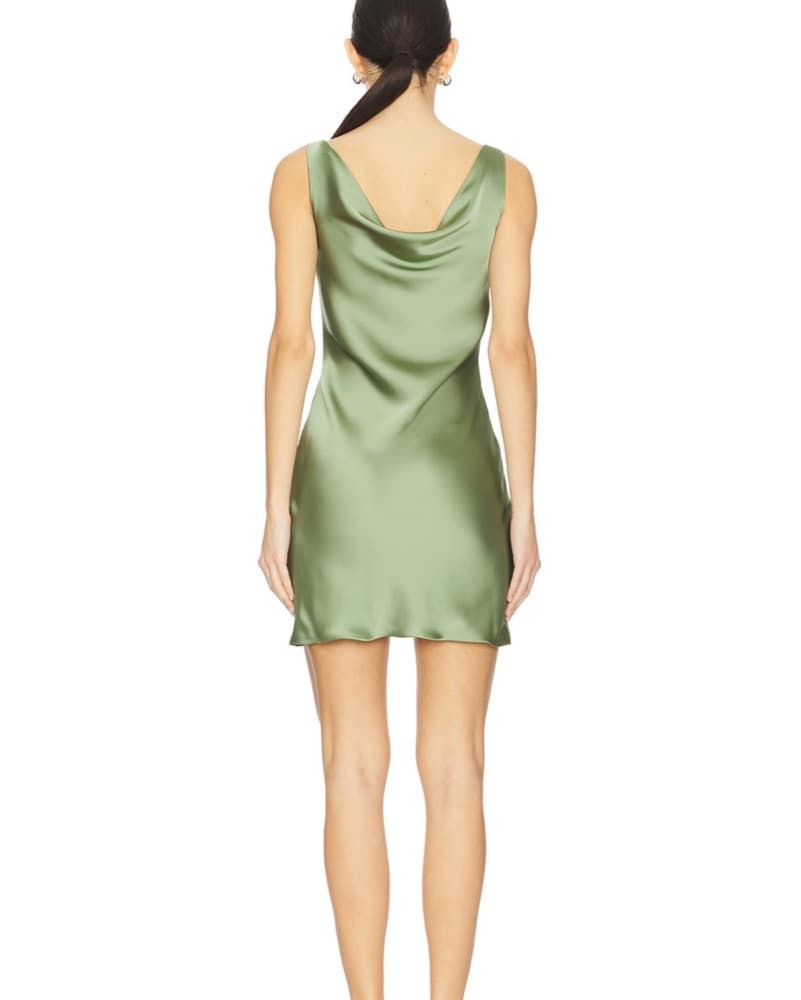 Norma kamali Green Silk Mini - Image 5