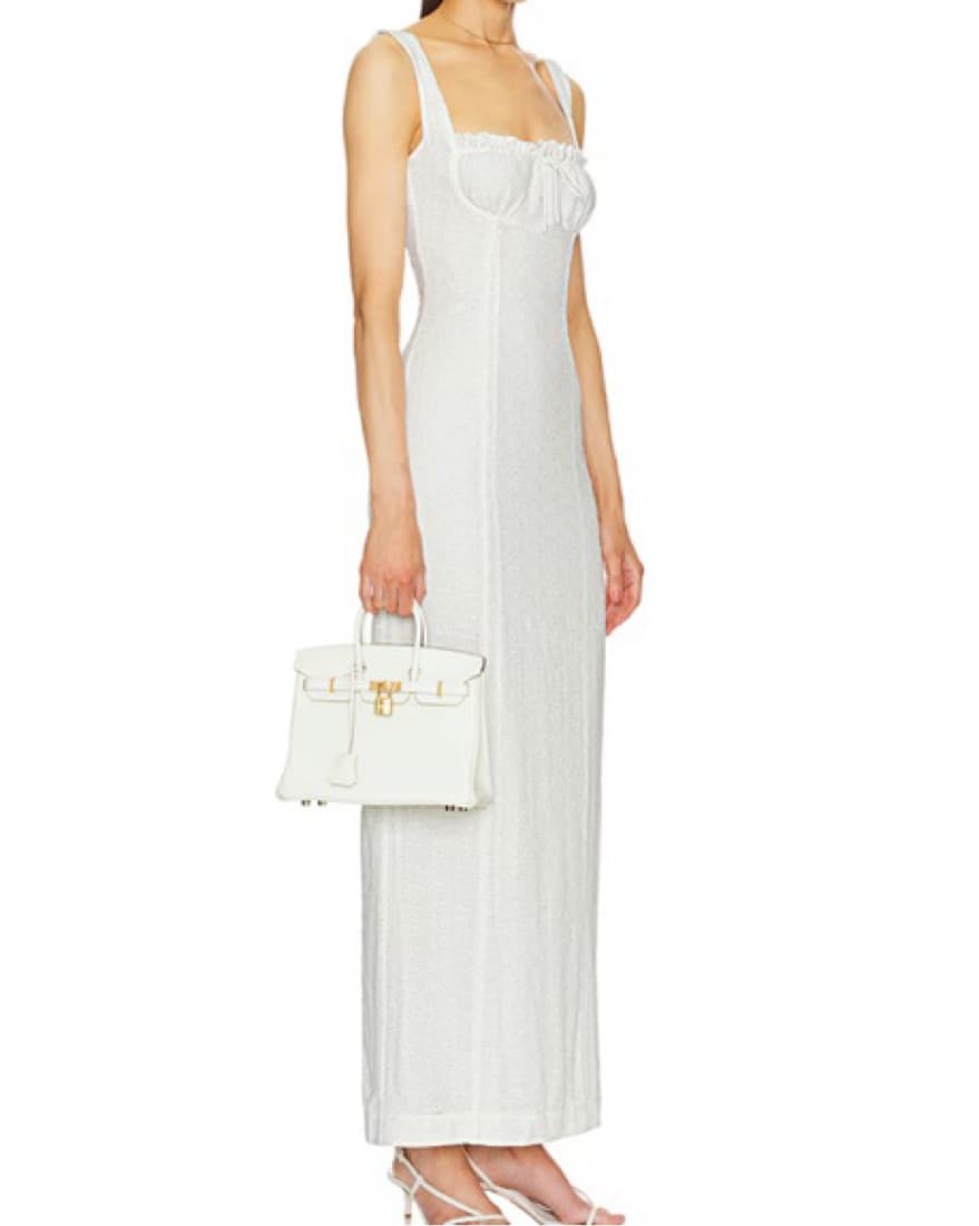 Petite Helsa White Eyelet Maxi Dress - Image 4