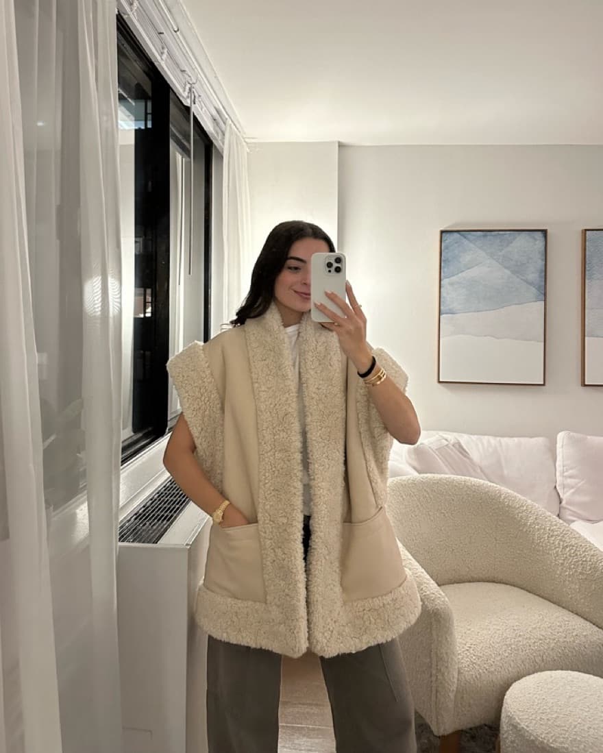 $500 A.L.C. Shearling Vest - Image 2