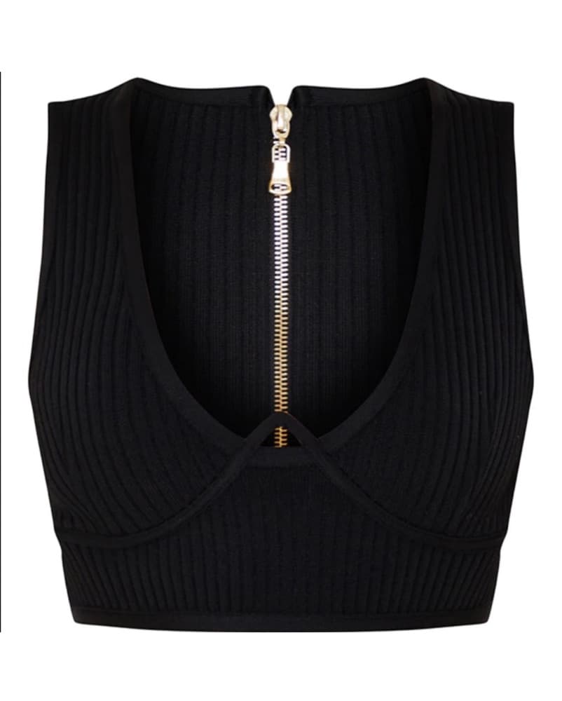 NWT Black Bandage Underwire Crop Top - Image 4