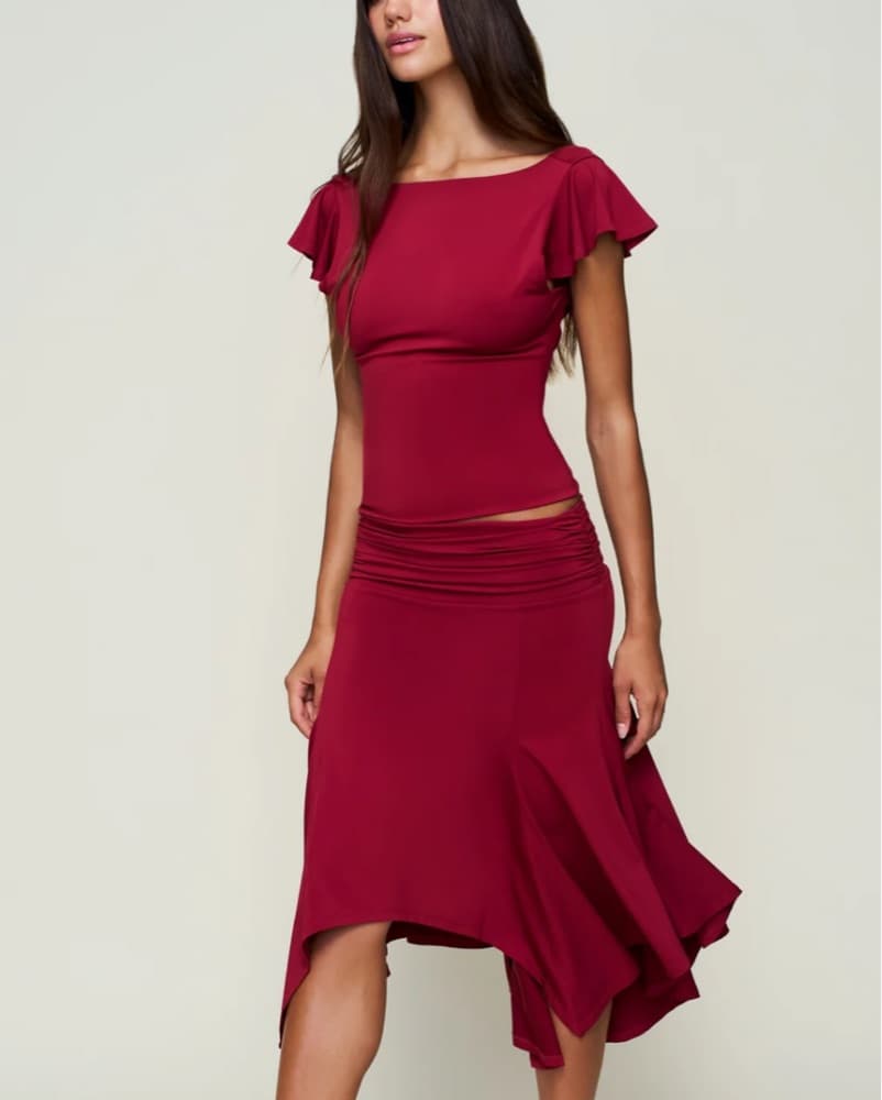 Guizio Soffiano Top in Red | Size S - Image 3