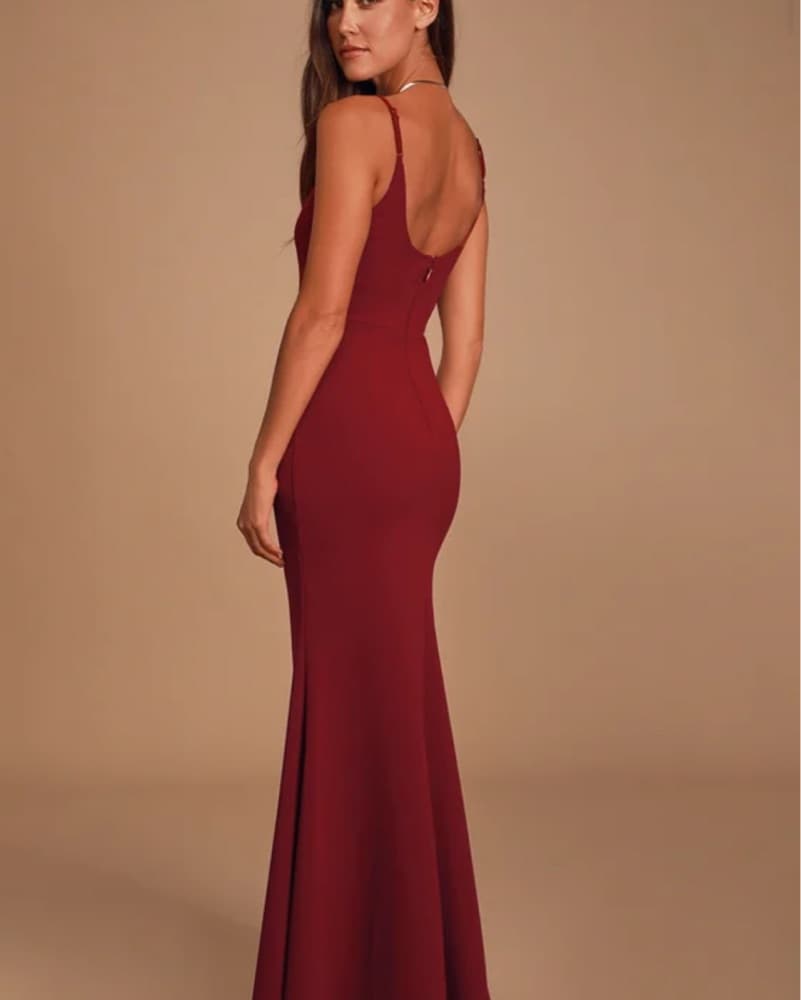 Infinite Glory Wine Red Maxi Dress - Image 2