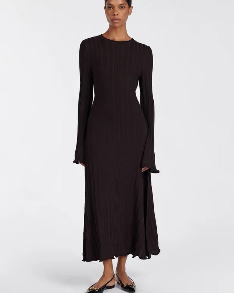 Dissh Sylvia Chocolate Knit Midi Dress - Image 5