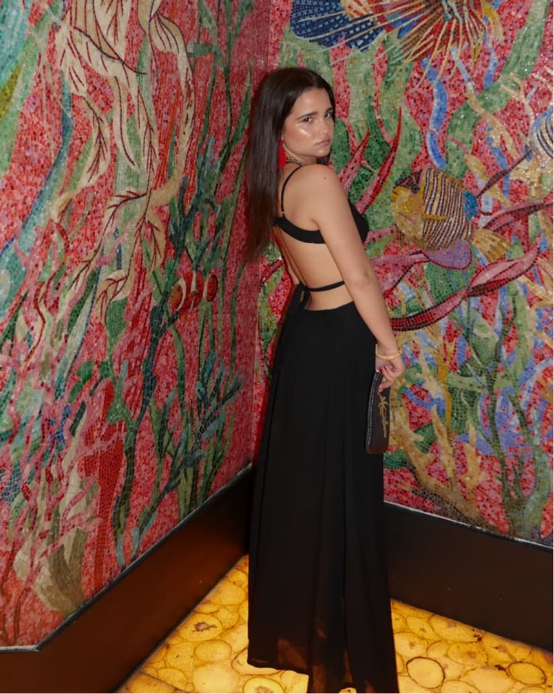 Black Maxi Backless Dress - Image 1