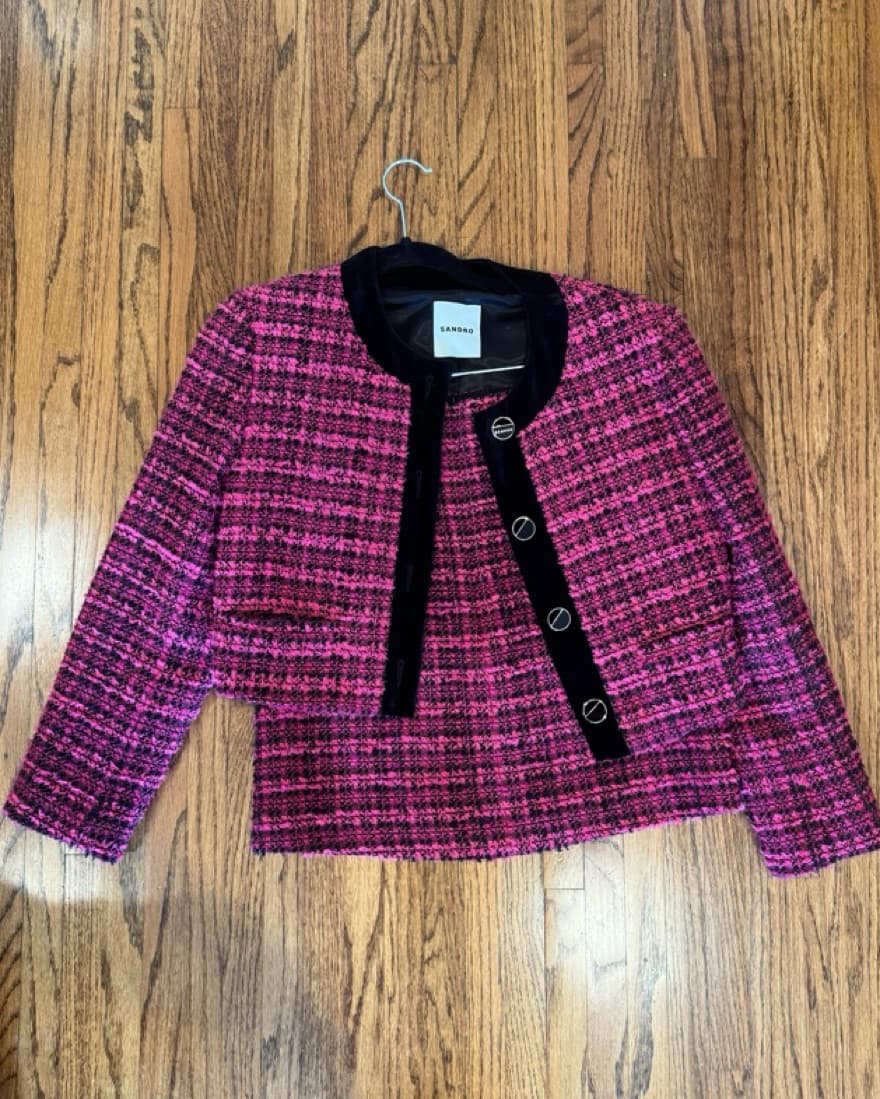 Sandro Tweed Skirt Set - Pink & Black - Image 3