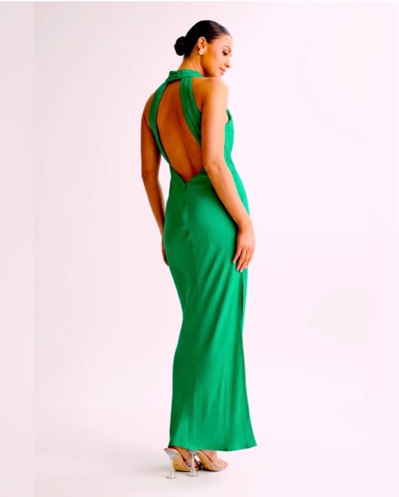 Green Halter Meshki Midi Dress - Image 5