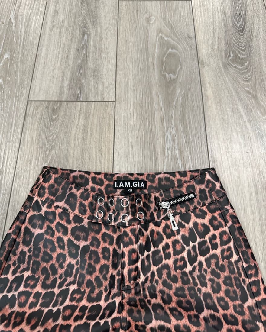 I Am Gia Cheetah Print Leather Pants - Image 4