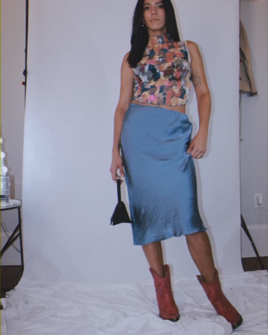 blue midi skirt - Image 3