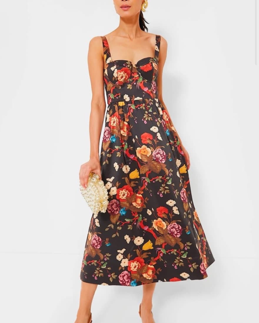 Vibrant Floral Midi Dress - Image 2