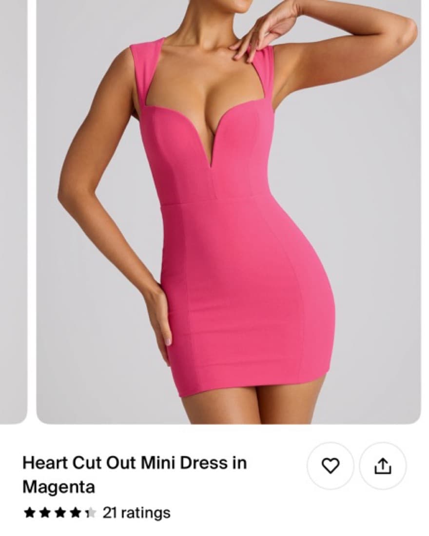 Heart Cut Out Mini Dress In Magenta  - Image 1