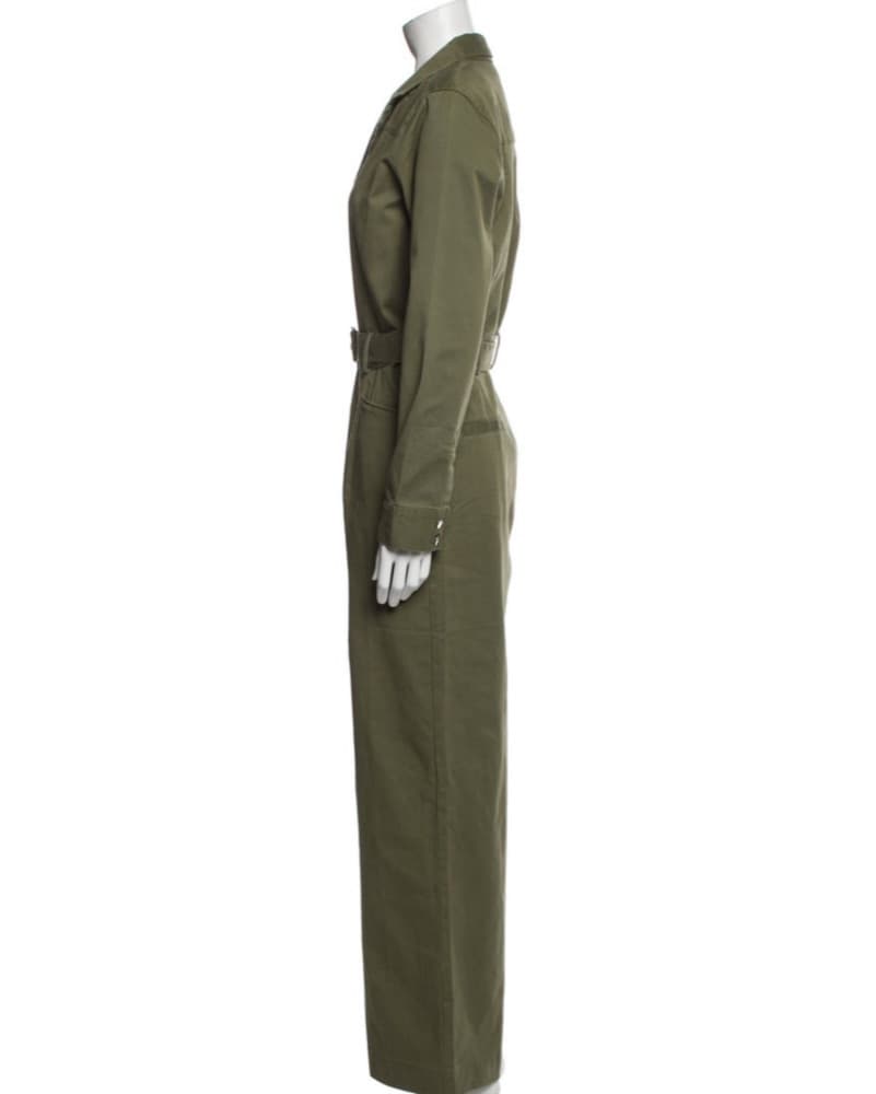 Olive Green Belted Jumpsuit - Image 2