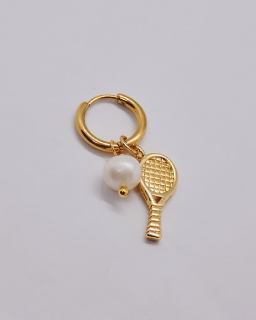 Tennis Racket Hoop Earrings - Image 2