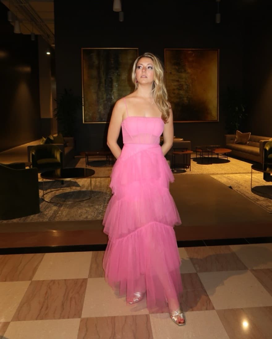 Bcbgmaxazria Pink Corset Tulle Gown - Image 3