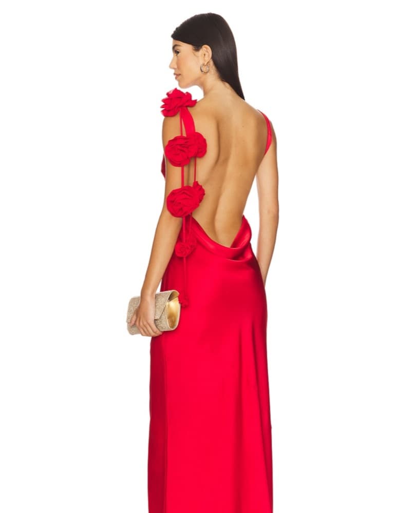 Red Backless Maxi Dress - Image 1
