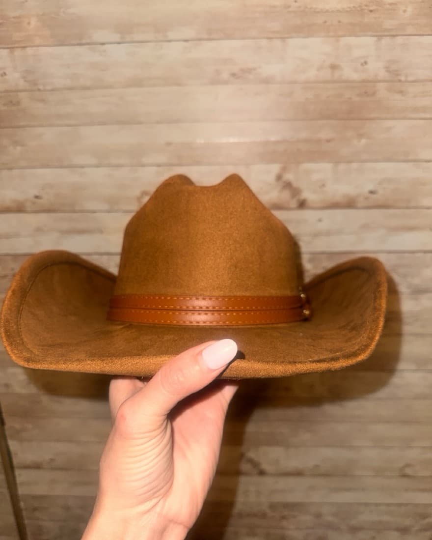 Brown Cowboy Hat With Belt Embellishment - Image 2