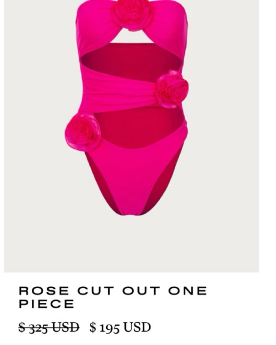 SAME Vibrant Rose Cut-Out One Piece - Image 1