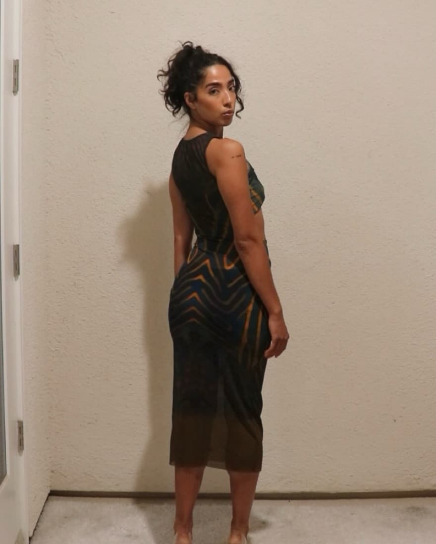 WITH JEAN Paloma Mesh Tie Dress - Image 3