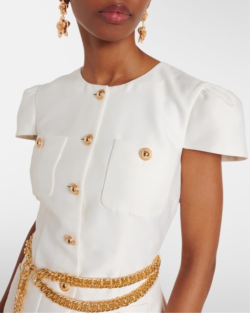SELF-PORTRAIT Belted Maxi Chain Dress - Image 6