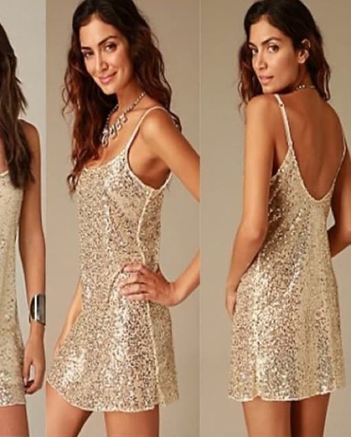 Free People Gold Sequin Dress - Image 5