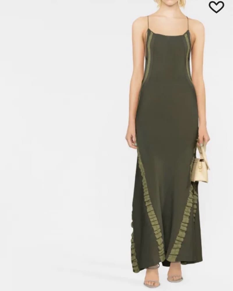 Elegant Khaki Maxi Dress - Image 2