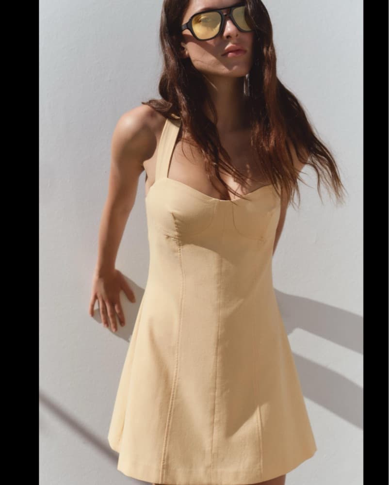 Zara Butter Yellow Halter Mini Dress - Image 1