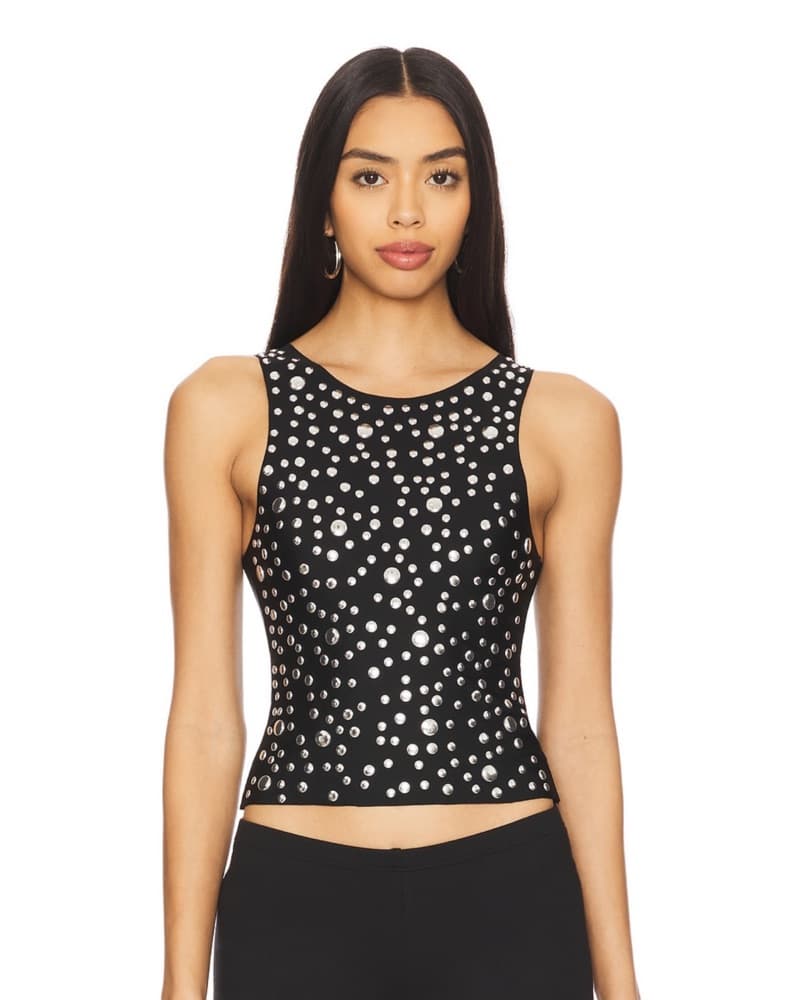 Studded Tank Top In black  - Image 1