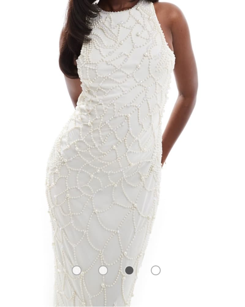 ASOS Pearl Embellished Halter Maxi Dress - Image 2